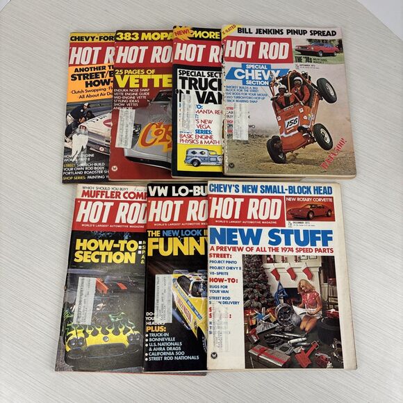 Vintage 1973 HOT ROD MAGAZINE Lot Of 7 Magazines - Picture 1 of 8